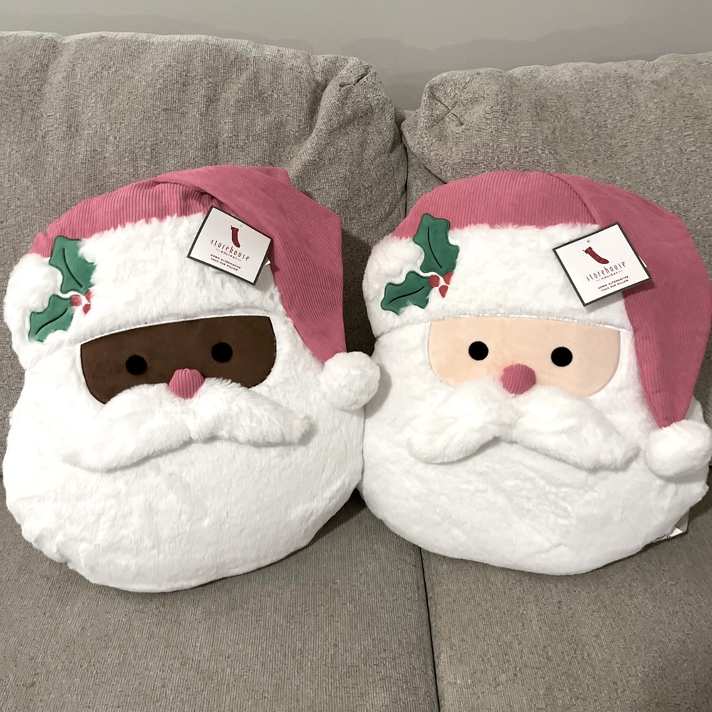 NEW! Storehouse Pink Santa Pillows